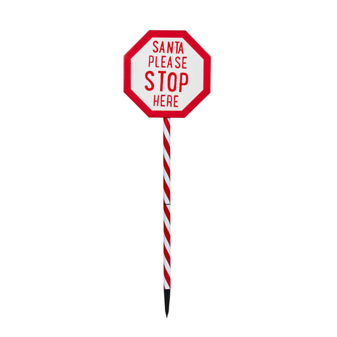Santa Stop Here! Stake Light - Large