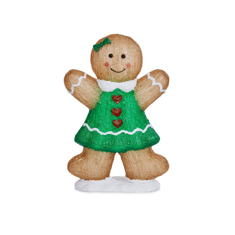 Inlit Ice Gingerbread Girl & Boy
