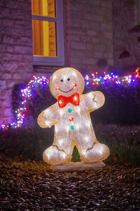 Inlit Ice Gingerbread Girl & Boy