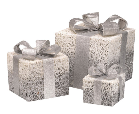 Sparkly Faux Gift Boxes - Gold & Silver Set of 3
