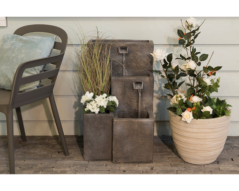 Three Tier Outdoor Water Feature with planter