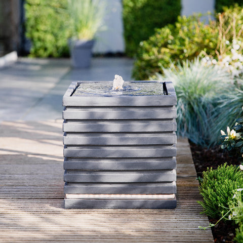 Square Water Feature with Integrated Lighting