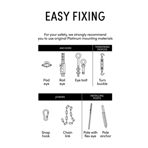 Mounting Set for Shade Sails