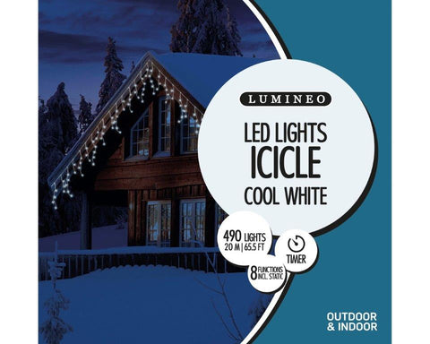 Outdoor LED Christmas icicle lights twinkle effect