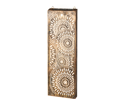 Metal Wall Art with Solar Lighting