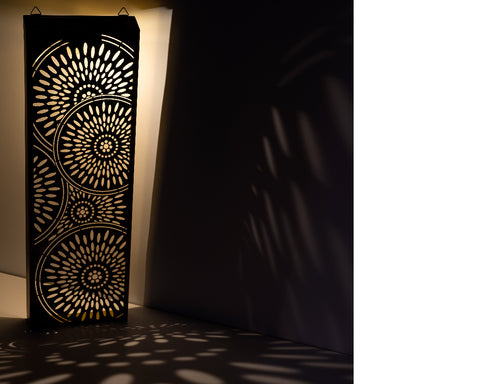 Metal Wall Art with Solar Lighting