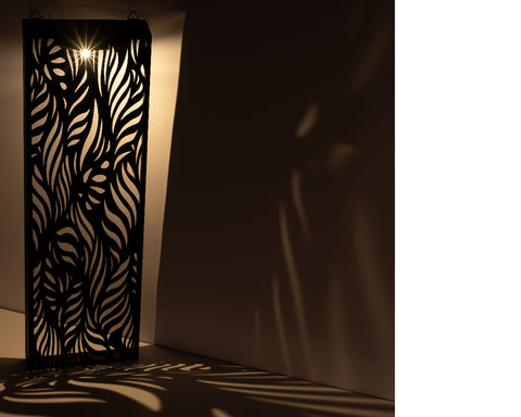 Metal Wall Art with Solar Lighting