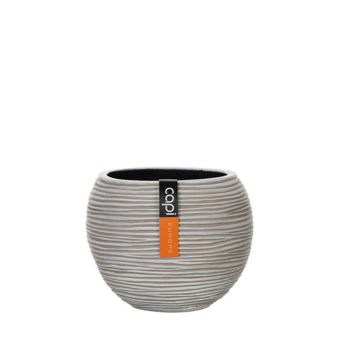 Vase Ball Rib Indoor Ivory - Multiple Sizes & Colours