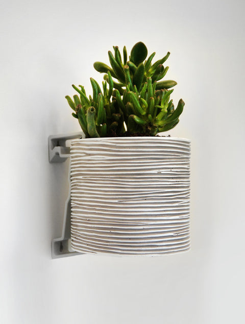 Vase Cylinder Rib Indoor Ivory & Black - Multiple Sizes