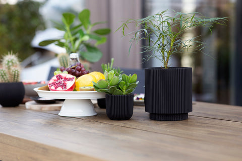 Vase Cylinder Groove Indoor - Multiple Colours & Sizes