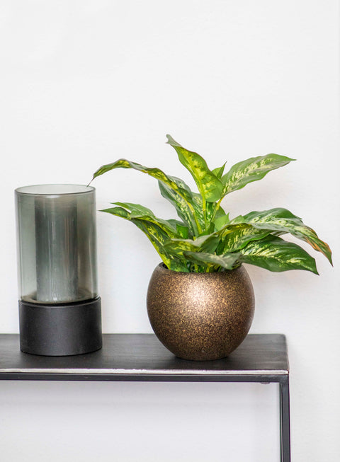 Vase Ball Terrazzo Gold Indoor - Multiple Sizes