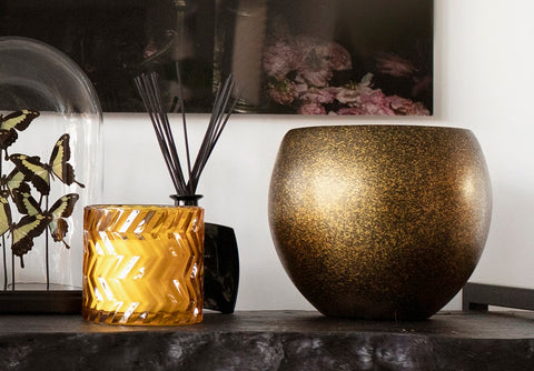 Vase Ball Terrazzo Gold Indoor - Multiple Sizes