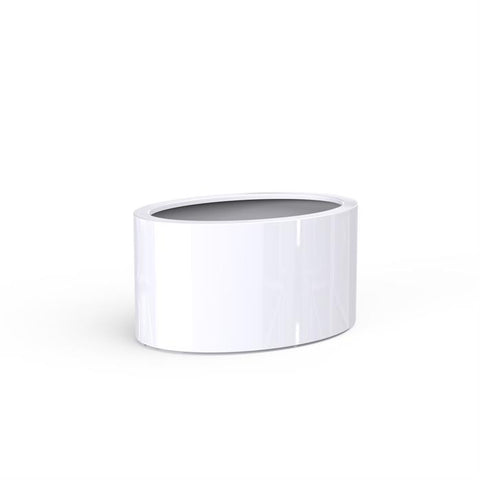 Fibreglass Glossy Ellipse White Planter