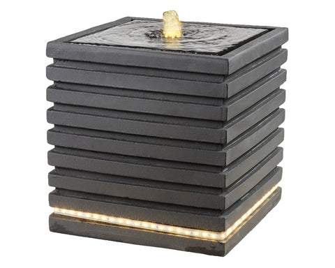 Square Water Feature with Integrated Lighting