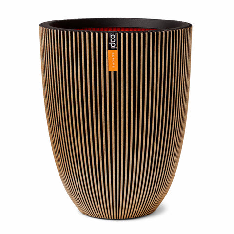 Vase Elegant Low Groove 46x58cm - Black Gold