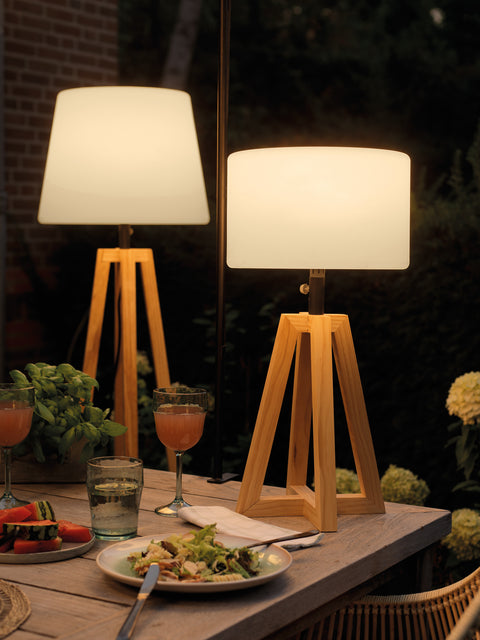 Wooden table lamp solar