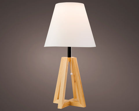 Wooden table lamp solar
